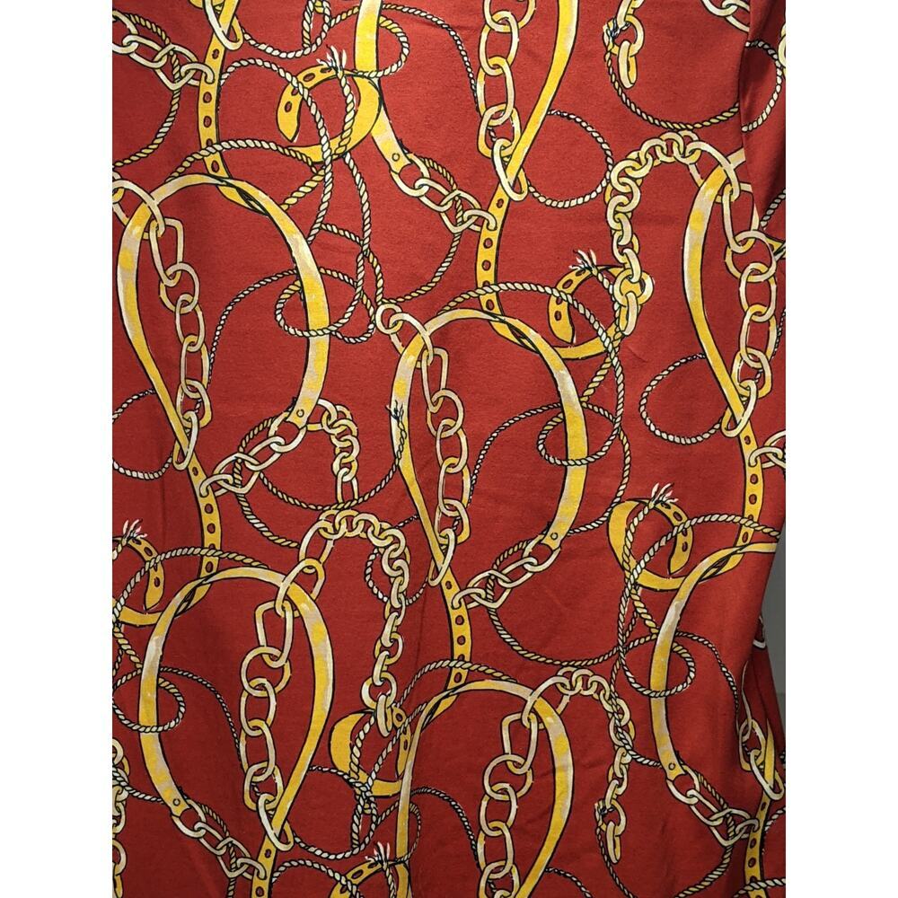 Talbots Tee Long Sleeve 95% Cotton 5% Spandex V Neck Burnt Orange Gold L Petite - Picture 3 of 5